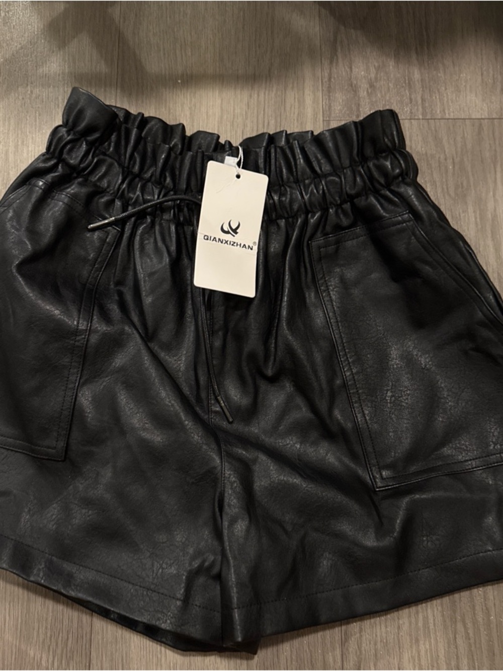 Black Faux Leather Women’s Shorts